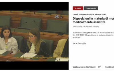 Giulia Bovassi, Assistant Researcher of the UNESCO Chair in Bioethics and Human Rights, spoke during the informal hearing at the 2nd and 10th Joint Committees of the Senate of the Republic on medically assisted death